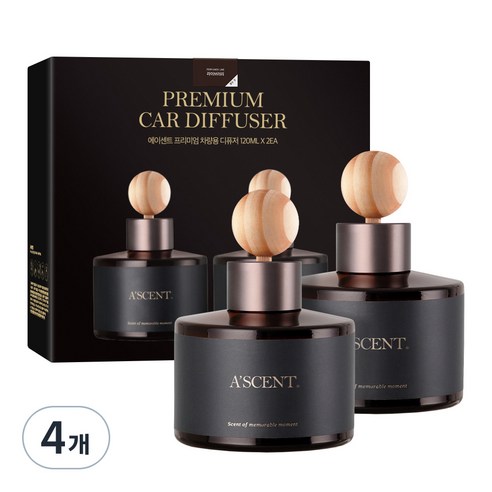 에이센트 차량용 디퓨저 세트, 라이브러리, 120ml, 4개