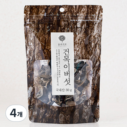 몸애조화 국내산 건 목이버섯, 30g, 4개