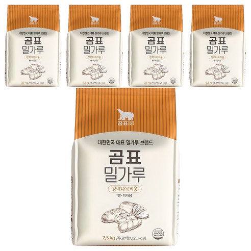 곰표 강력다목적용 밀가루, 2.5kg, 5개