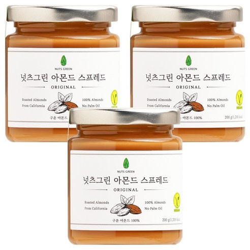 넛츠그린 아몬드 스프레드, 200g, 3개