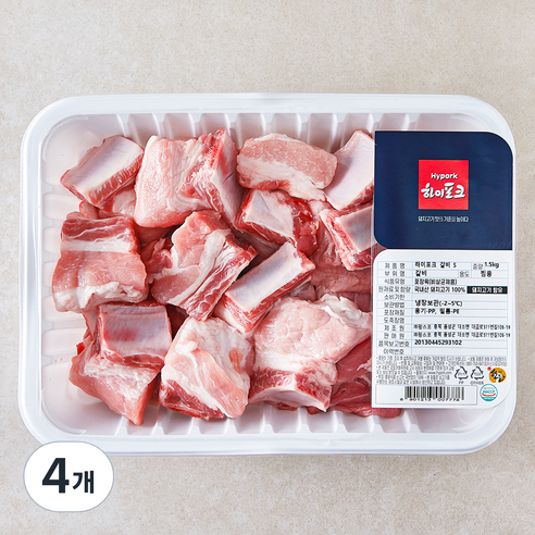 하이포크 한돈 갈비 S 찜용 (냉장), 1.5kg, 4개