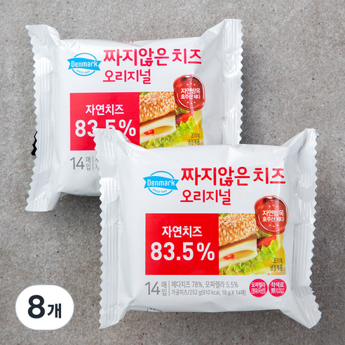 덴마크 짜지않은 치즈 오리지널 14매입, 14개입, 8개