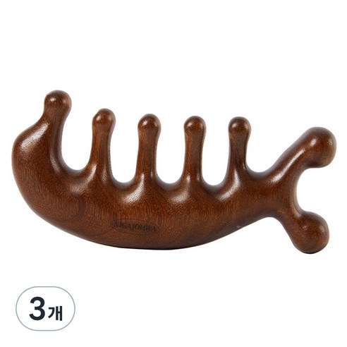 니가조화 얼굴 마사지 바디 두피 우드 괄사, 3개, F타입