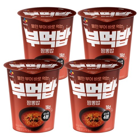 CJ제일제당 부먹밥 짬뽕밥, 4개, 52g