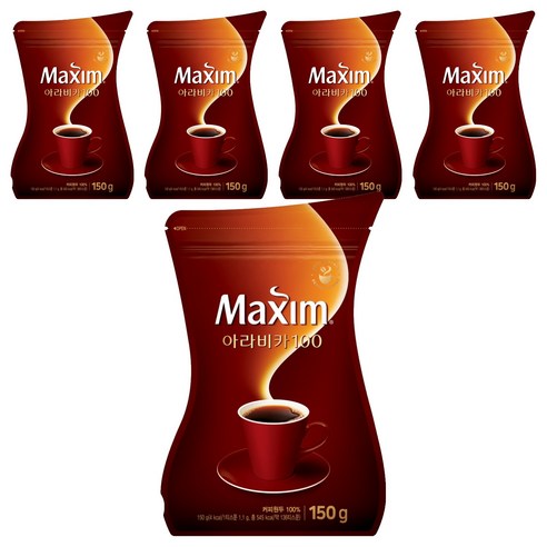 맥심 아라비카 100 원두 커피, 150g, 1개입, 5개