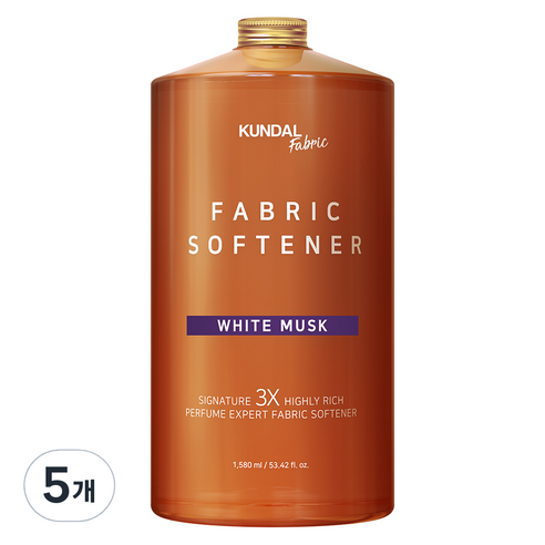 쿤달 초고농축 섬유유연제 화이트머스크향 본품, 1580ml, 2개