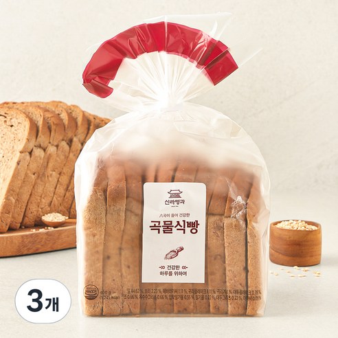 신라명과 곡물식빵, 400g, 3개