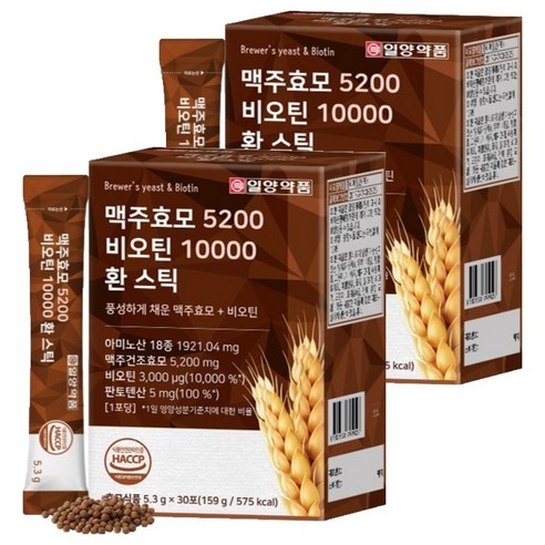 일양약품 맥주효모 5200 비오틴 10000 환 스틱 30p, 159g, 2개