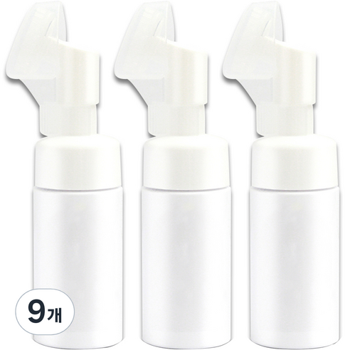 실리콘 브러쉬 거품 펌프 용기 100ml, 화이트, 9개