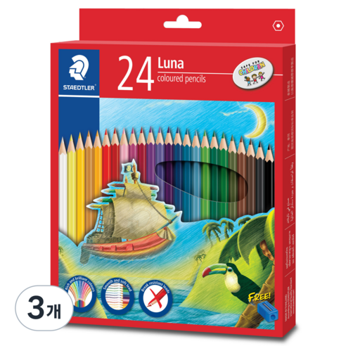 스테들러 루나 색연필, 24색, 3개