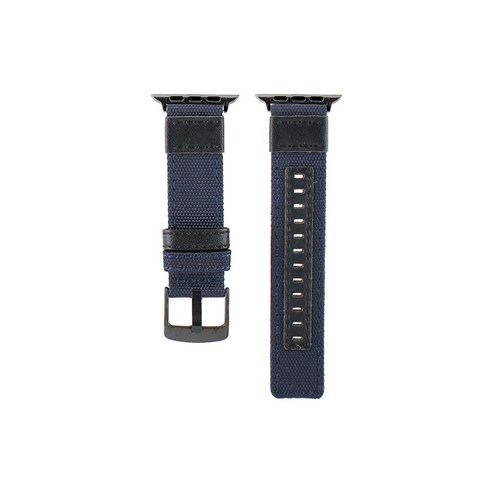 비쉐르 애플워치 3/4/5 블랙 미니멀 빈티지 패브릭 밴드 (42/44mm 호환 가능), 다크블루, 1세트