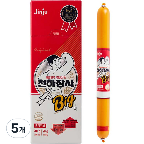 진주햄 천하장사 오리지날 소시지, 700g, 5개