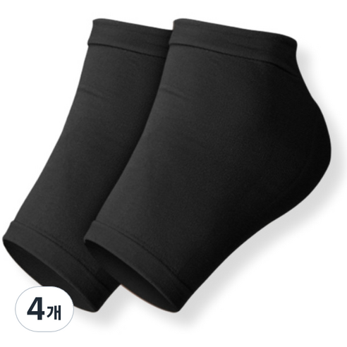 맥라이프 풋케어 발뒤꿈치 보호패드 양말 블랙 1쌍, 2개입, 4개