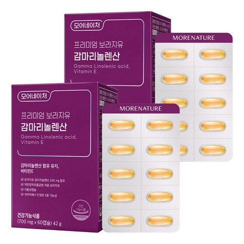 모어네이처 프리미엄 보라지유 감마리놀렌산, 60정, 2개