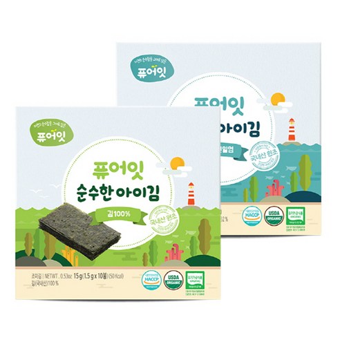 퓨어잇 순수한 아이김, 김&천일염, 20g, 6개