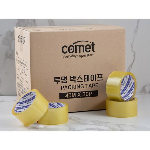 코멧 투명 박스테이프 40M * 48mm, 30개