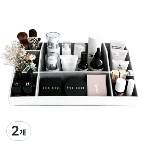 블랑블랙 다용도 화장품정리함 T1-5WH, 2개, 블랙