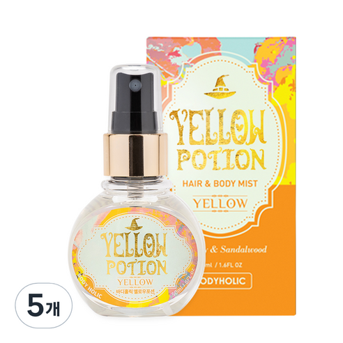 바디홀릭 옐로우포션 바디미스트 과일향, 5개, 50ml