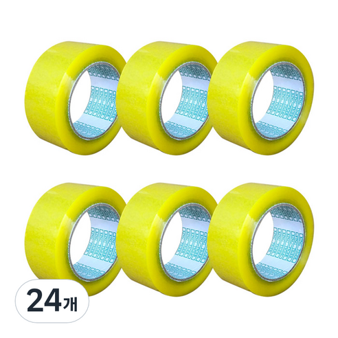 대용량 박스 테이프 4.5cm x 100m, 투명옐로우, 24개