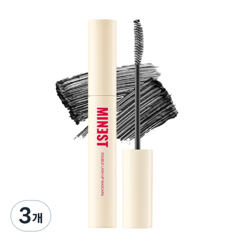 미네스트 더블 래쉬 업 마스카라 7.5g, 01 BLACK, 3개