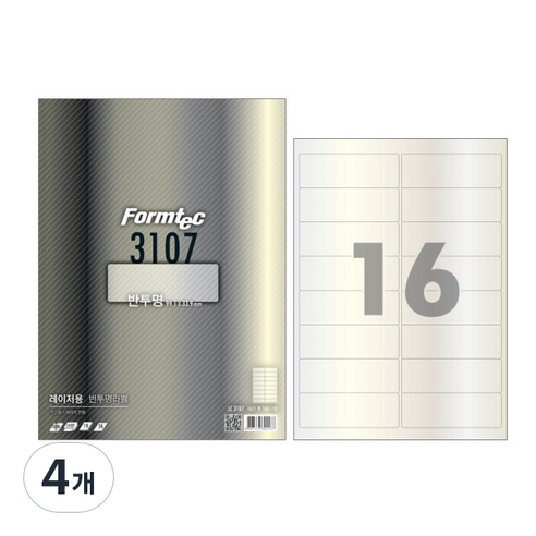 폼텍 라벨 LC-3107 16라벨 10매, 4개