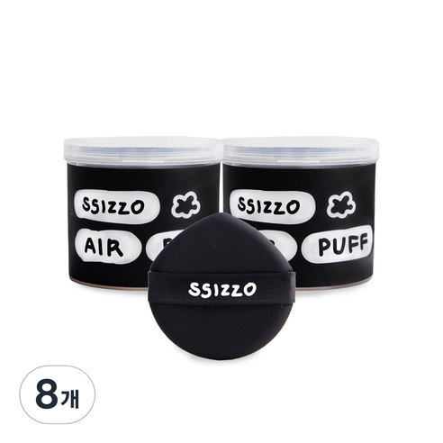 씨조 밀착 에어 쿠션 퍼프 7p, 블랙, 8개