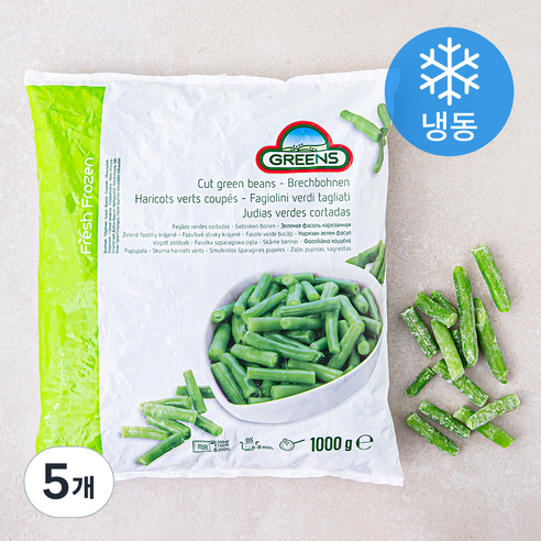 그린스 그린빈 컷 (냉동), 1kg, 5개