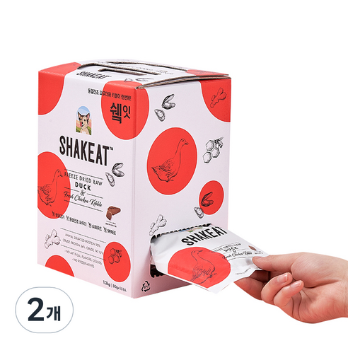 쉨잇 3개월이상 파우치박스 건식사료 15p, 오리, 1.2kg, 2개