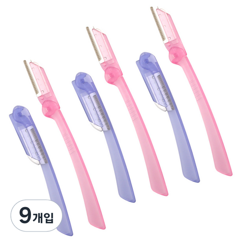 세븐스타 파우치 눈썹칼 접이형 2p, 핑크, 퍼플, 9개