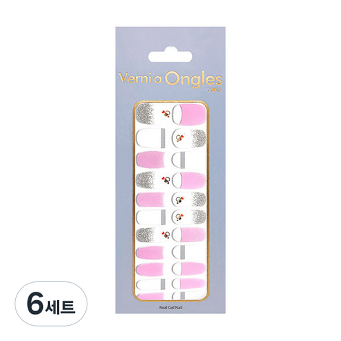 베르니아옹글스 리얼 젤네일 스티커 22p + 파일 + 알콜솜 세트, V-49 러블리뽀짝, 6세트