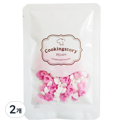 쿠킹스토리 스프링클 하트링 셰이프, 100g, 2개