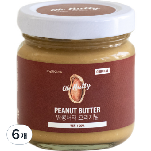 오넛티 땅콩버터 오리지널, 80g, 6개