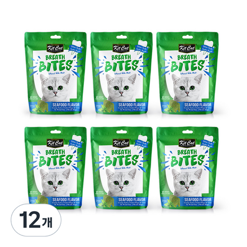 킷캣 브레쓰바이트 고양이 간식 60g, 씨푸드맛, 12개