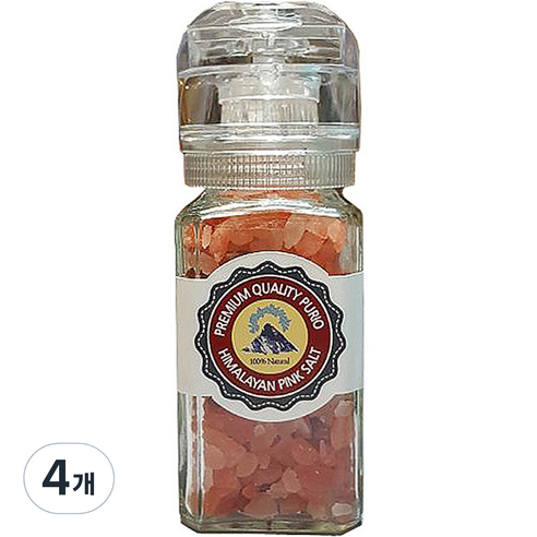 푸리오 히말라야 크리스탈 핑크소금 그라인더, 100g, 4개