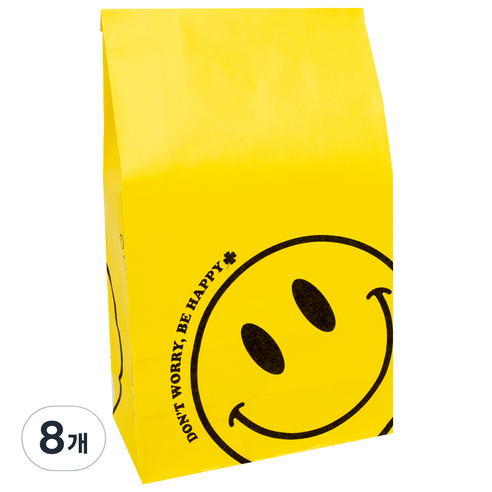 좋은기븐 행복한 스마일 종이봉투 소 40p, 옐로우, 8개
