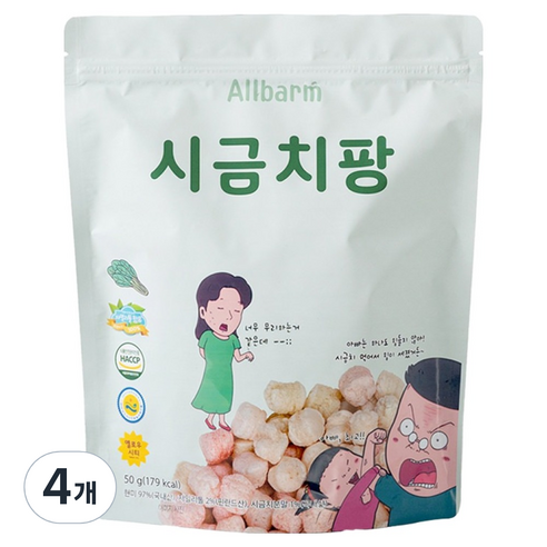 올바름 시금치팡 간식, 4개, 시금치맛, 50g