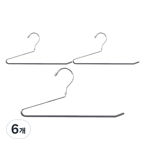 JAJU(자주) 바지를 걸고 빼기 쉬운 PVC 거꾸로 바지걸이, 그레이, 6개