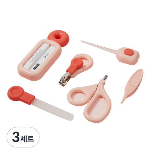 고나비 유아 손톱깎이 귀이개 수온온도계 세트, 그린, 3세트
