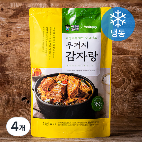 이바돔 프레시지 우거지 감자탕 (냉동), 1kg, 4개