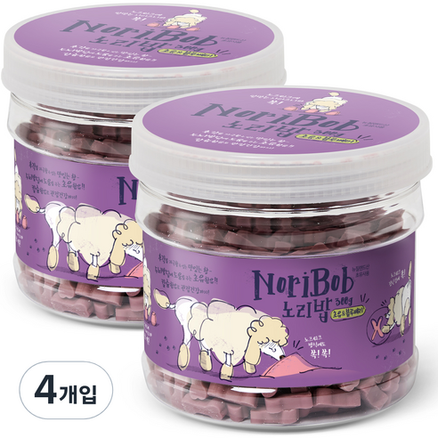 노리밥 노즈워크에는 강아지 간식 300g, 초유 블루베리 혼합맛, 4개입