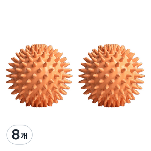 고민고밍 허리 등 근육 발 마사지 볼 6cm, 8개, 오렌지