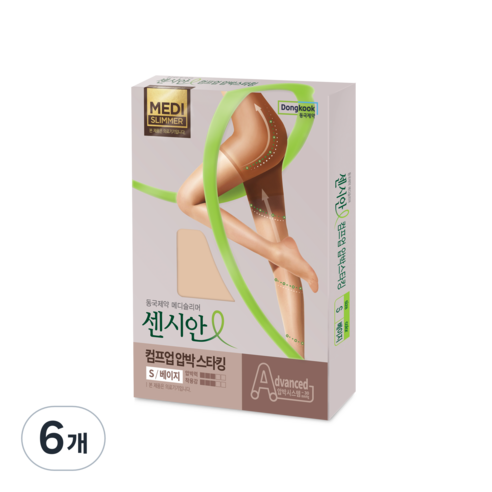 동국제약 센시안 컴프업 압박스타킹 살색, 팬티형, 6개