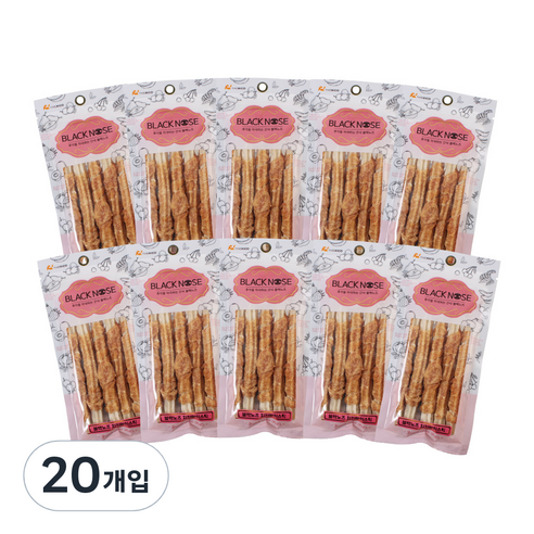 더키코 블랙노즈 강아지 껌 80g, 치킨말이스틱, 20개