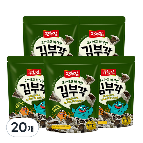 광천김 고소하고 바삭한 김부각 오리지널, 50g, 20개