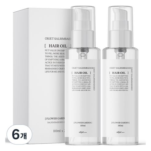 살림백서 오브제 제로 헤어오일, 100ml, 6개