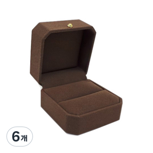 바미샵 스웨이드 반지 케이스, 브라운, 6개