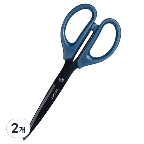 델리 블랙 코팅 가위 대형 210mm E6010S, 블루(E6010S_BL), 2개