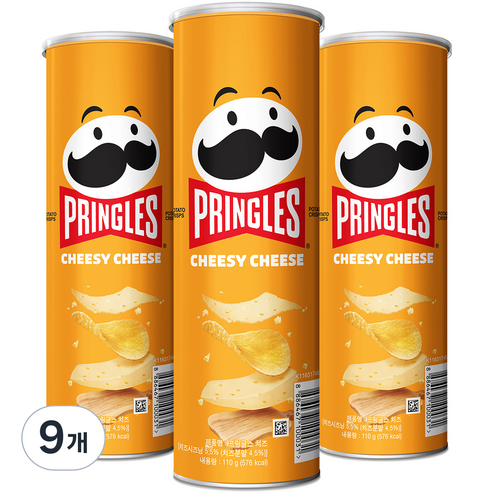 켈로그 프링글스 치즈맛, 110g, 9개