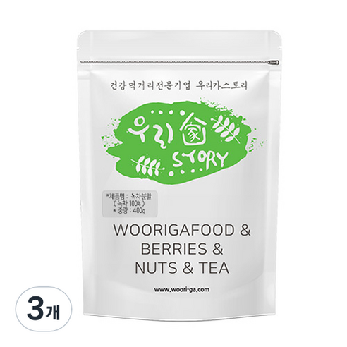 우리가스토리 녹차가루, 400g, 1개입, 3개