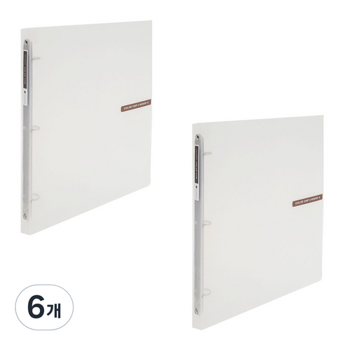 에코청운 투명 칼라칩 미니 O링 바인더 3공 A4 2cm, 6개